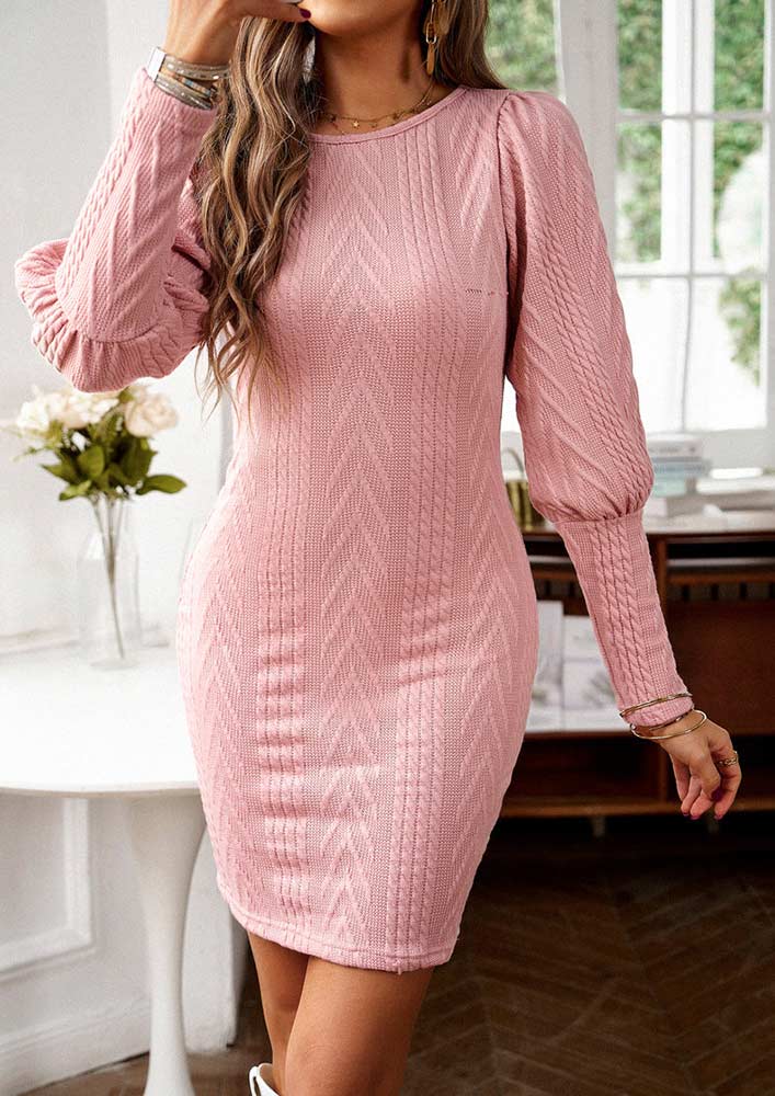 Blush pink sweater dress online