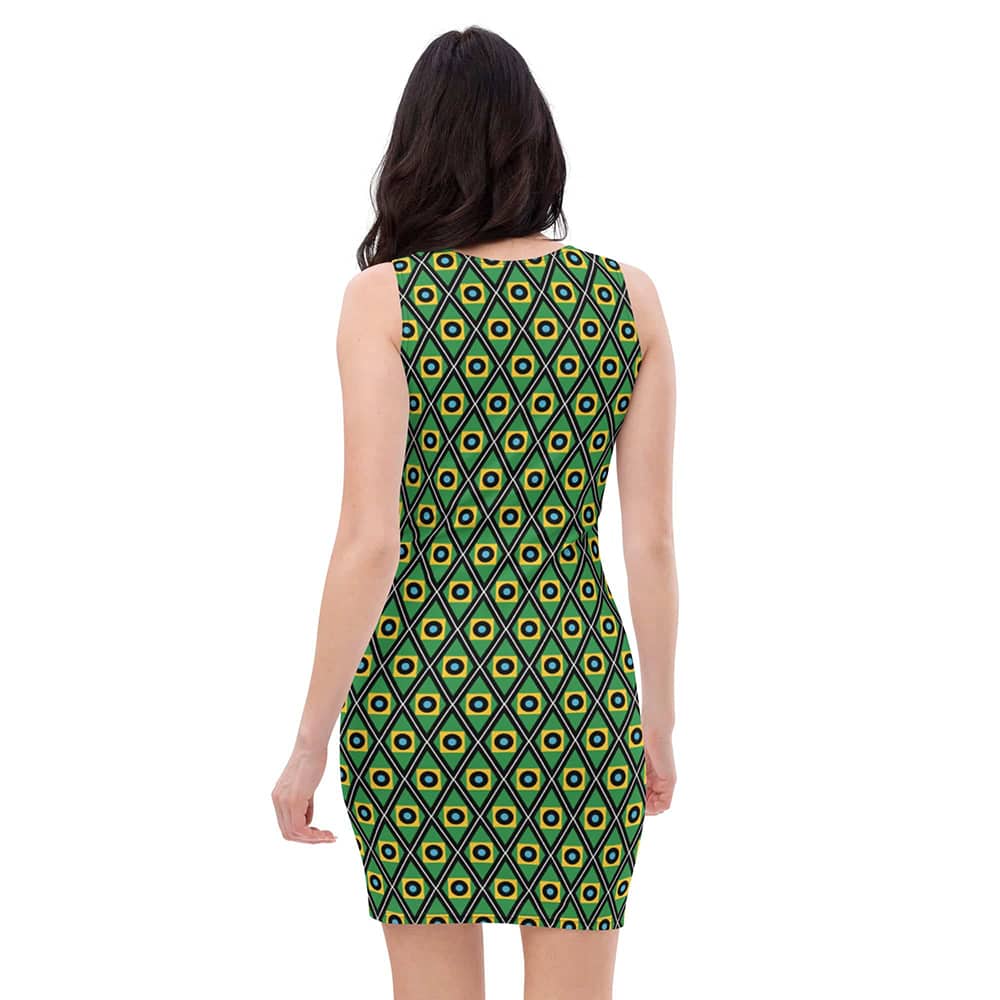 Image of woman wearing Geo Allover Print Bodycon Casual Fitted Dress from Parnova Store