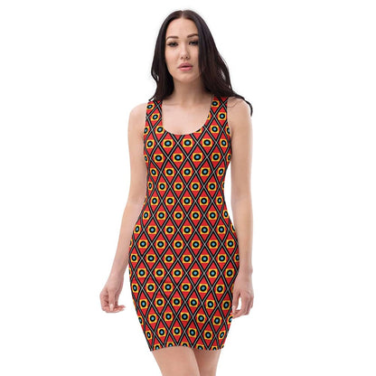 Image of woman wearing Geo Bodycon Casual Fitted Dress from Parnova Store