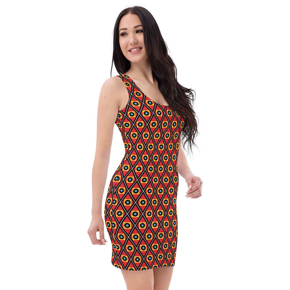 Image of woman wearing Geo Bodycon Casual Fitted Dress from Parnova Store