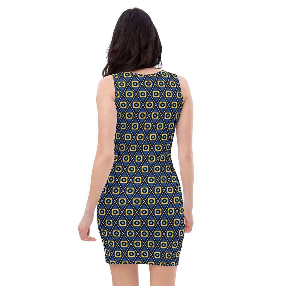 Image of woman wearing Geo Pattern Bodycon Casual Fitted Dress from Parnova Store