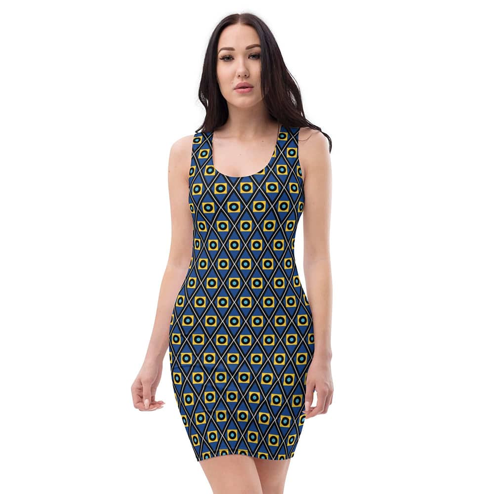 Image of woman wearing Geo Pattern Bodycon Casual Fitted Dress from Parnova Store