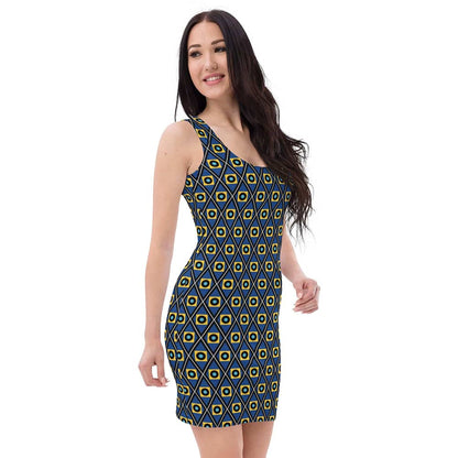 Image of woman wearing Geo Pattern Bodycon Casual Fitted Dress from Parnova Store