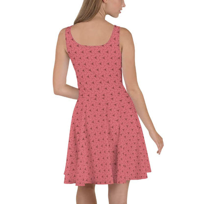 image of woman wearing Geo Lilypad Froly Pink Skater Dress