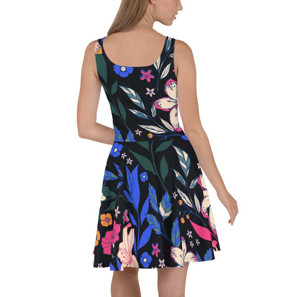 image of woman wearing Colourful Garden Skater Dress