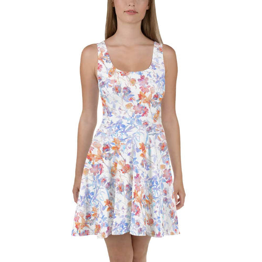 image of woman wearing Girly Floral Skater Dress