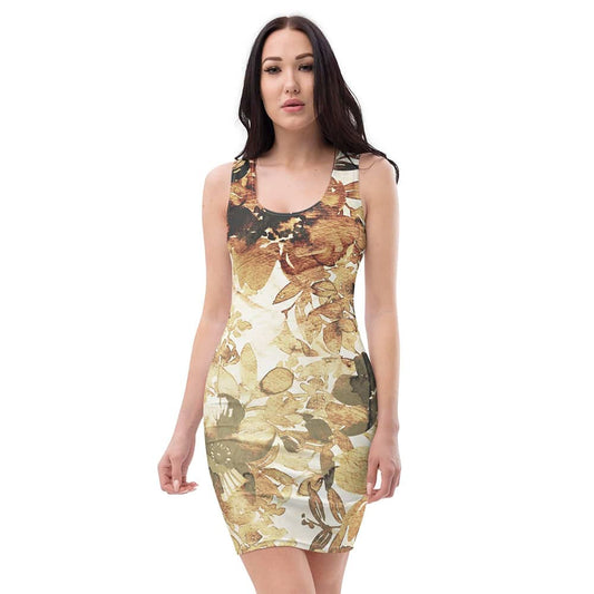 Image of woman wearing Rustic Floral Casual Fitted Dress from Parnova Store